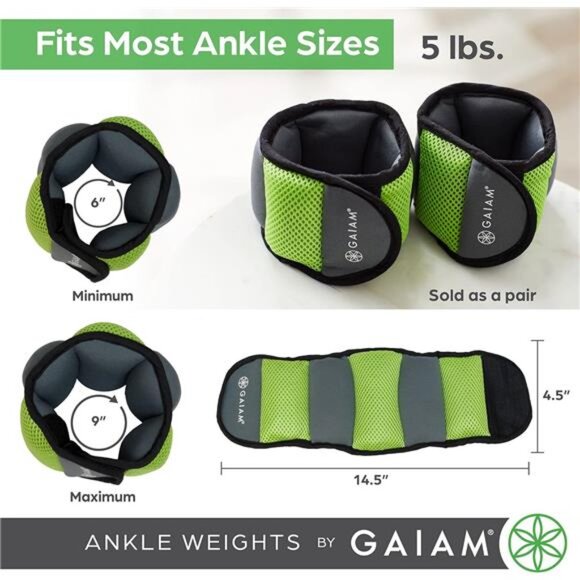 Gaiam Wrist and Ankle Weights, Wearable Bracelet to Strengthen - Picture 2 of 7